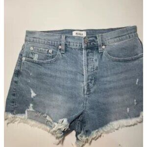 Pistola Shorts Women 28 Cutoff Raw Hem Light Blue 100% Cotton Distressed